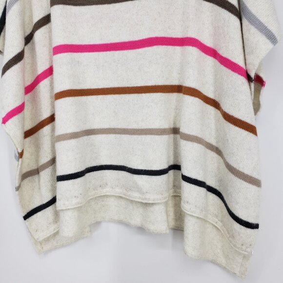 3/$25 LOFT Striped Turtleneck Poncho Sweater XS / S Women's Pullover Cream Pink - Picture 5 of 7